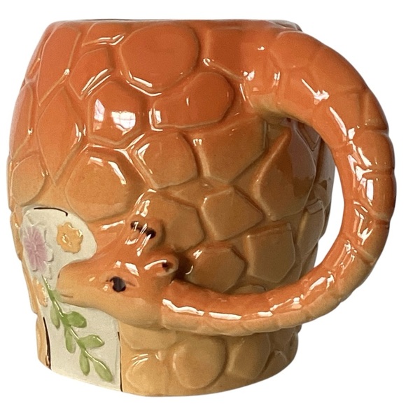 Boston Warehouse 3D Figural Novelty Giraffe Stoneware Coffee Mug Orange Yellow - Picture 3 of 12